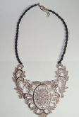 x-Maxi Colar Renda Metal prateado