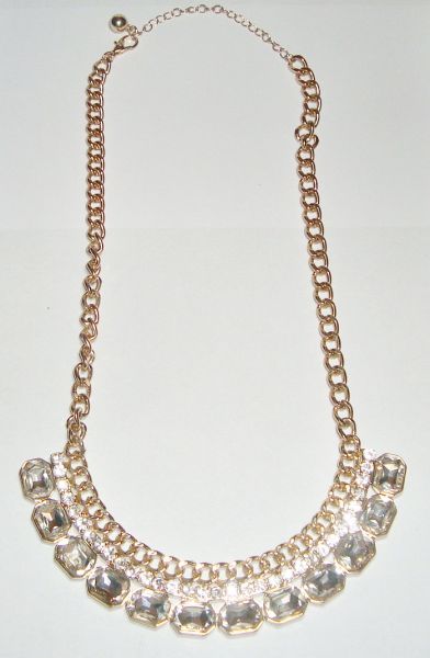 x-Maxi colar Luxo strass redondo